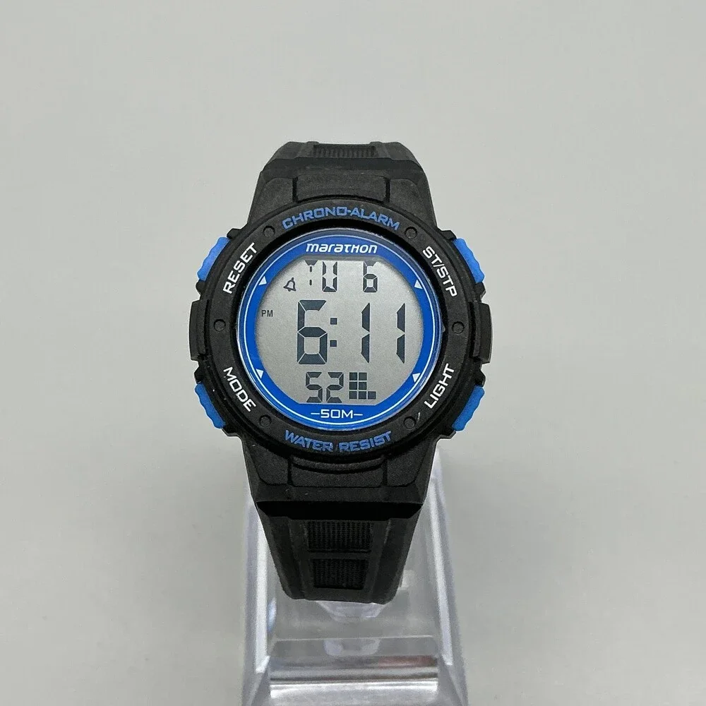 Marathon Mens Watch 38mm Digital Black Resin 50M Alarm Chronograph TW5K84800